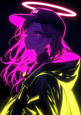 Neon Anime Girl