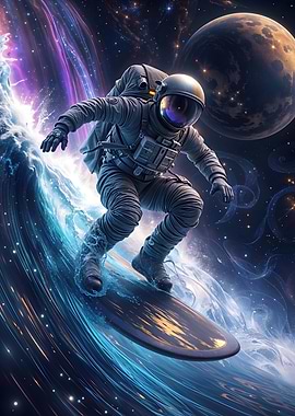 Surfing Astronaut Artwork