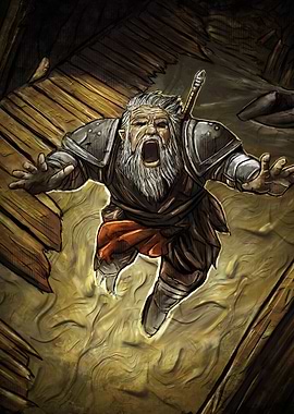 Falling Dwarf Warrior
