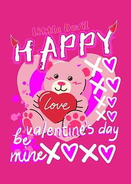 Cute Little Bear Happy Valentine's Day