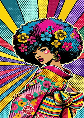 Pop Art Kimono Woman