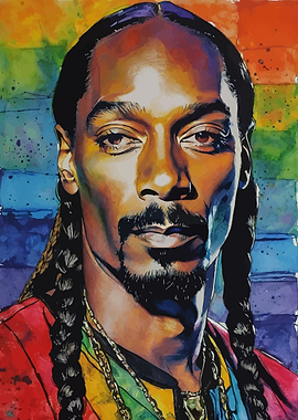 Snoop Dogg Watercolor Portrait
