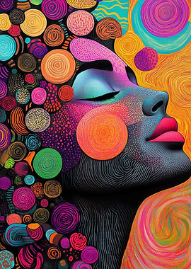 Abstract Woman with Swirls