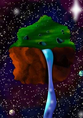 Floating space cupcake