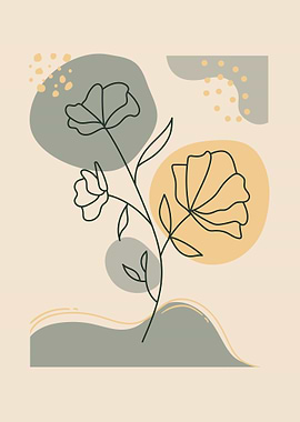 Abstract Floral Line Art