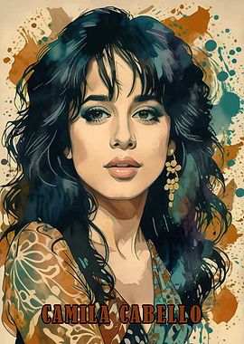Camila Cabello Watercolor Portrait