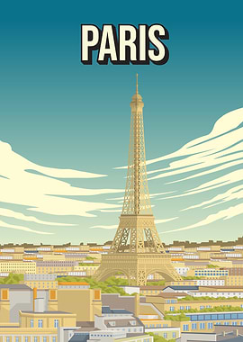 Paris Eiffel Tower Skyline