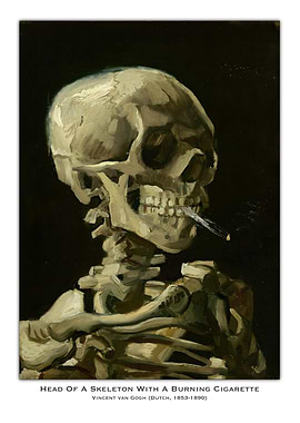 Skeleton Smoking Cigarette