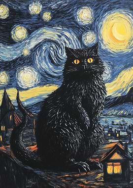 Starry Night Cat