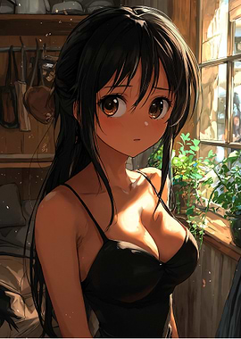 Anime Girl with Brown Eyes