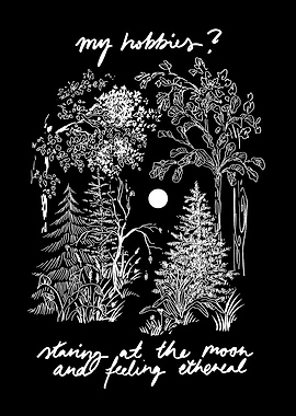 MY HOBBIES? STARING AT THE MOON AND FEELING ETHEREAL