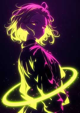 Neon Anime Girl