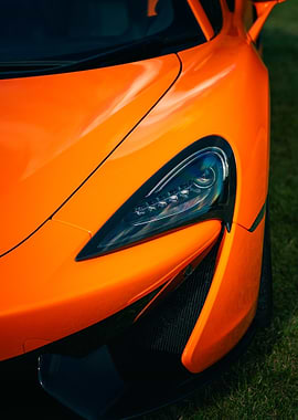 Orange McLaren 570S Headlight