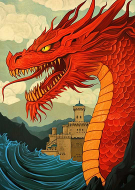 Red Dragon and Castle
