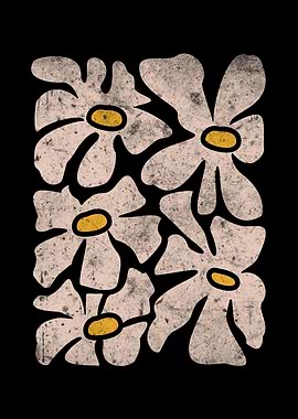 Floral Design with Grunge Texture