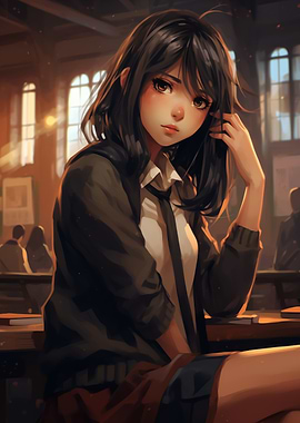 Anime Girl in Classroom