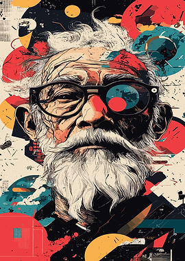 Abstract Portrait of an Elderly Man