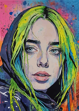 Billie Eilish Watercolor Portrait