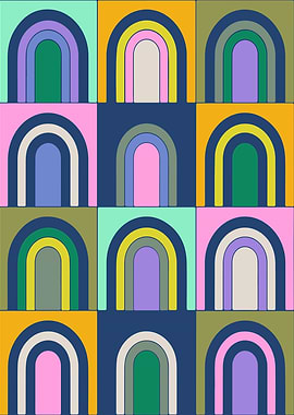 Boho Rainbow Pattern in Purple