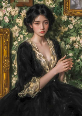 Woman in Black Dress