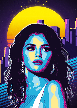 Selena Gomez Retro Art