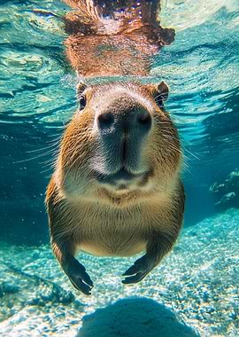 Capybara Underwater
