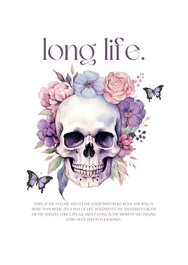 Floral Skull with Quote