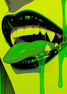 Green Slime Dripping Mouth