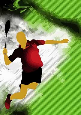 Badminton Player Silhouette