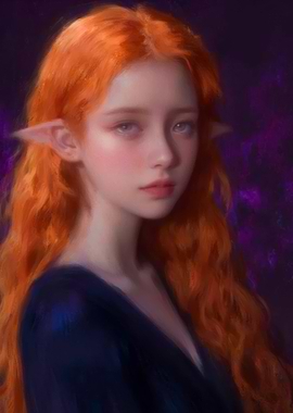 Elven Woman with Orange Hair