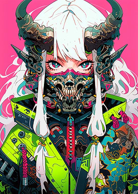 Cyberpunk Demon Girl