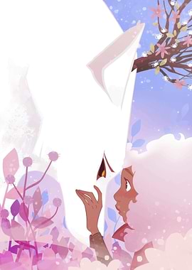 Girl and White Creature