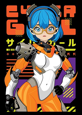 Cyberpunk Anime Girl Manga Art