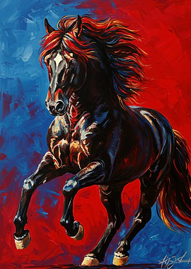 Black Horse Painting