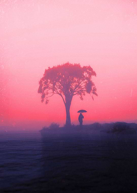 Silhouette in Pink Mist