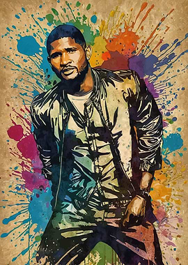 Usher Raymond Watercolor Portrait