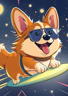 Corgi Space Surfer