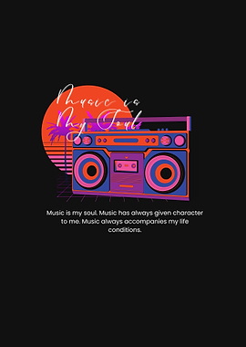 Music is My Soul Retro Boombox