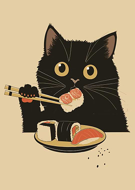 Sushi black cat