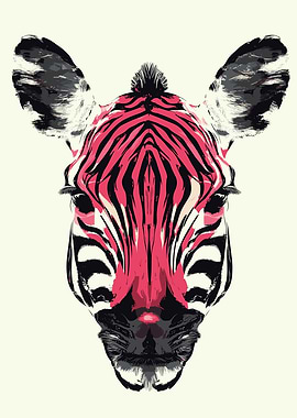 Original Zebra Head Art