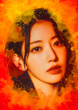 LE SSERAFIM Miyawaki Sakura with Watercolor Background