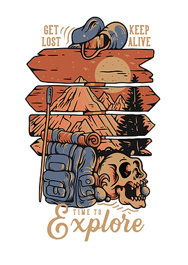 Adventure Skull Graphic