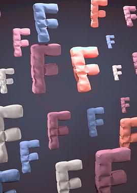 3D Puffy Letter F