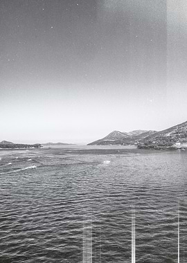 Black and White Coastal Landscape