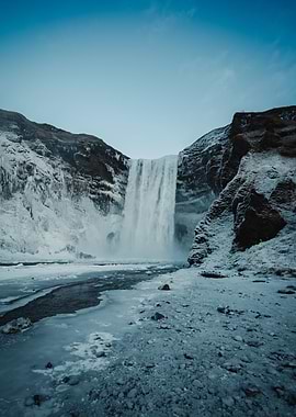 Frozen Waterfall Landscape