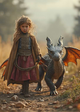 Girl Walking Dragon
