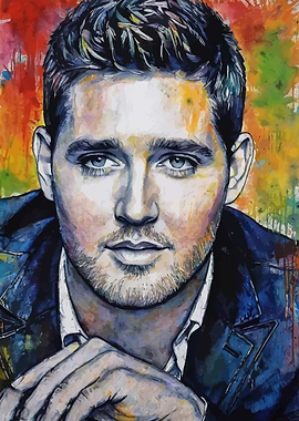 Michael Buble Watercolor Portrait