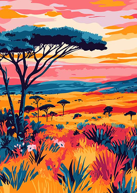 African Sunset Landscape