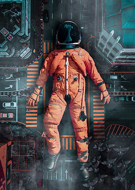 Astronaut Lost In Urban Space
