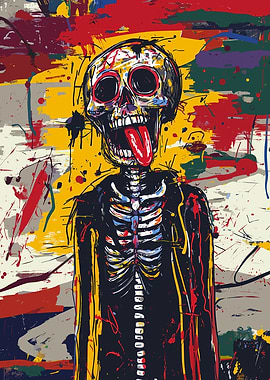 Skull Rebel with Tongue Out